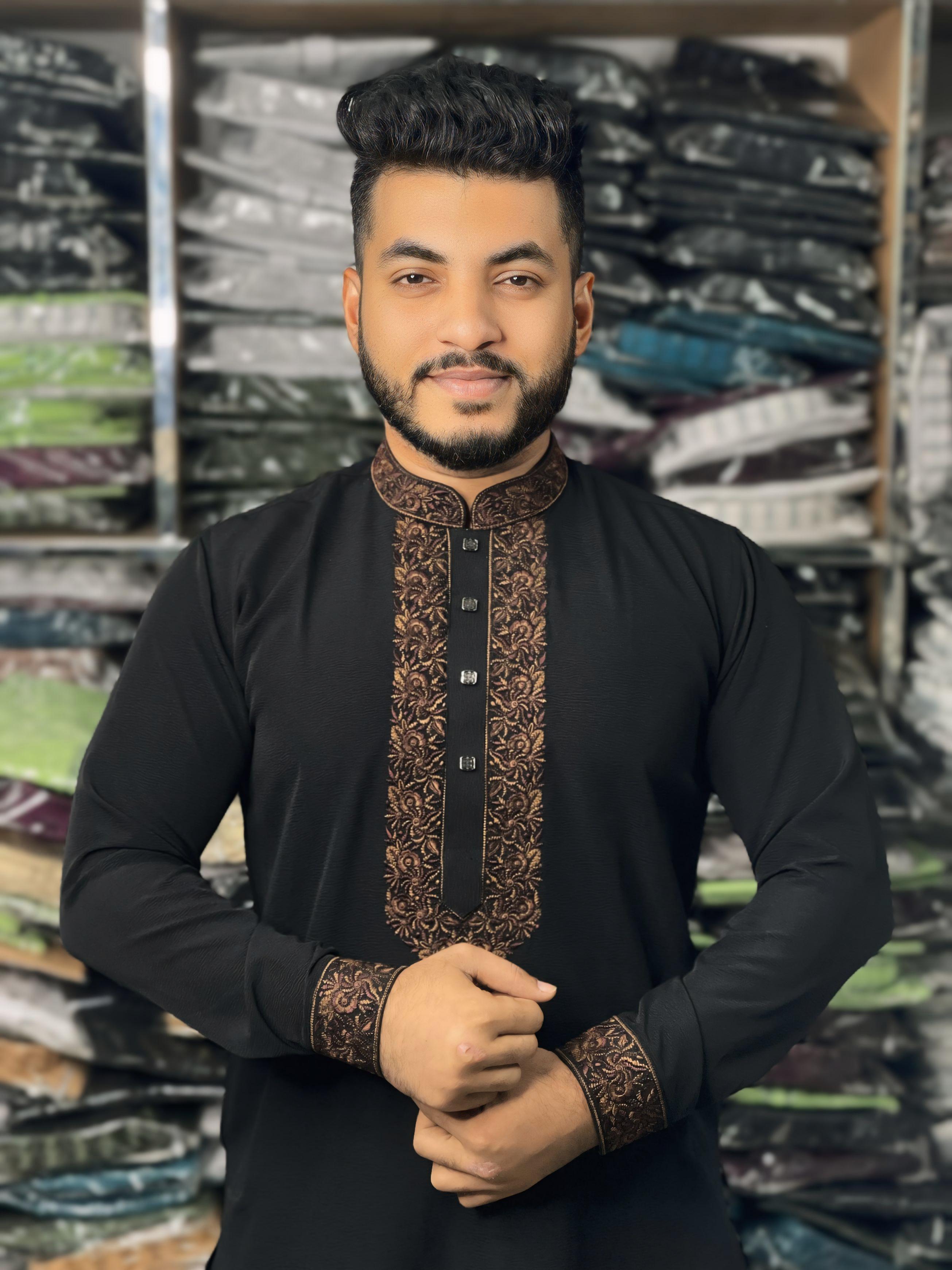 কপ হাতা এমব্রয়ডারি পাঞ্জাবি